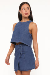 Siena Top - Medium Wash Denim