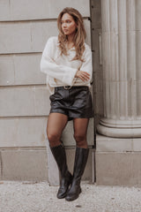Fable Leather Shorts - Black