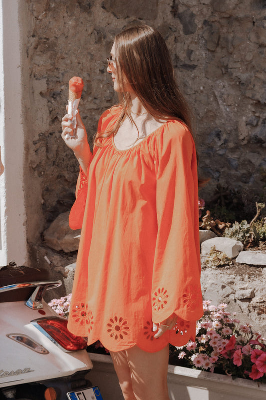 Tampa Long Sleeve Mini Dress - Orange