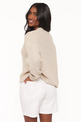 Melane Open Stitch Sweater - Beige