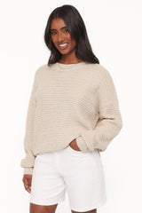 Melane Open Stitch Sweater - Beige