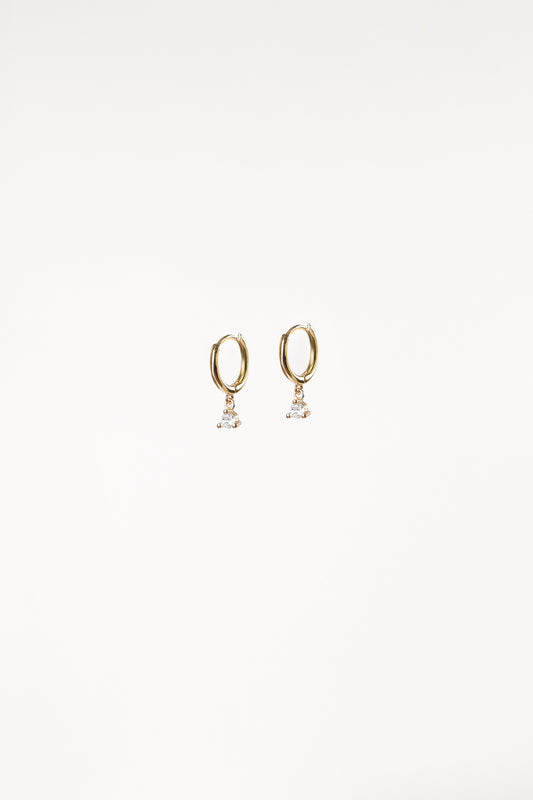 Adley Hoop Rhinestone Earrings - Gold