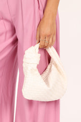 Alma Woven Shoulder Bag - White