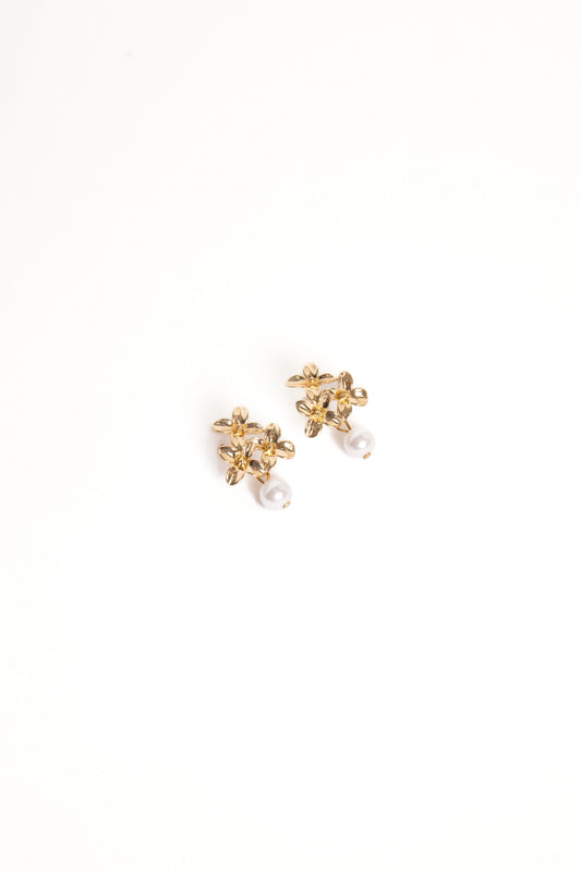 Amani Earrings - Gold/Pearl