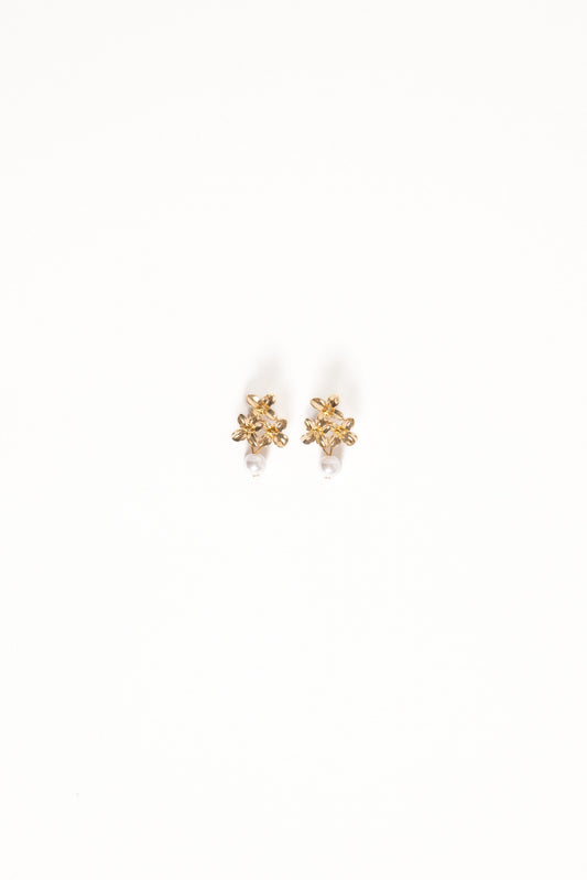 Amani Earrings - Gold/Pearl