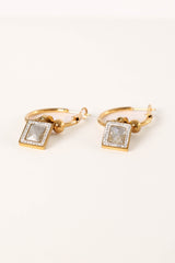 Audrey Charm Hoop Earrings - Gold