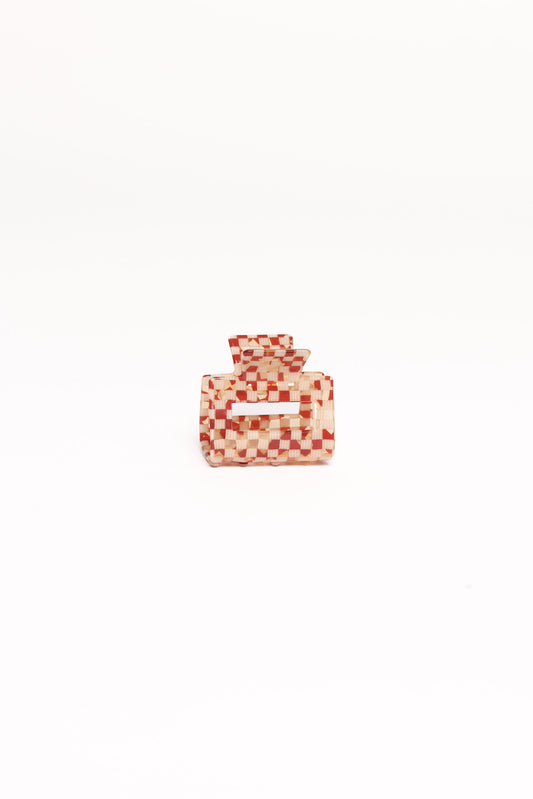Capri Hair Clip - Tan Check