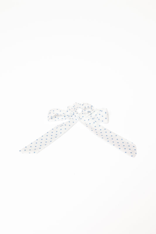 Cass Bow Scrunchie - White