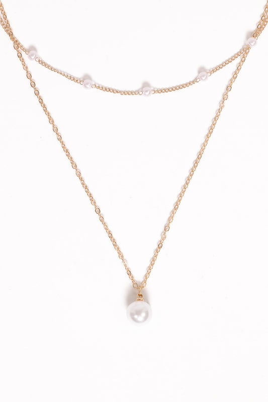 Corinna Necklace - Gold/Pearl