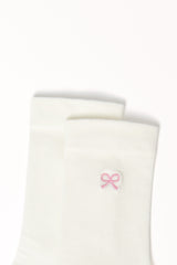Elsie Bow Socks - White