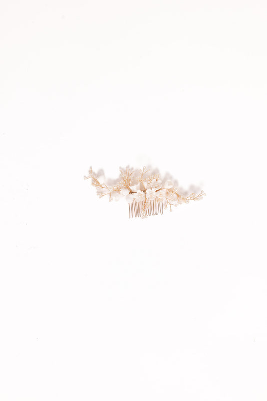 Geraldine Hair Comb - White