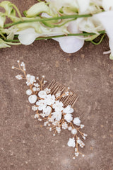 Geraldine Hair Comb - White