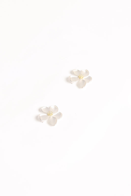 Gisella Flower Earrings - White