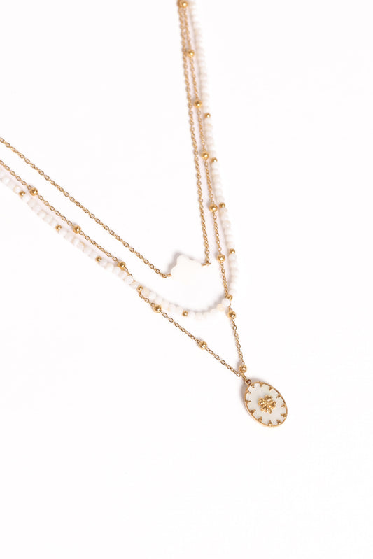 Goldie Necklace - Gold/White