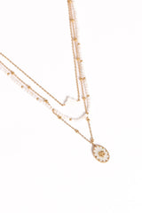 Goldie Necklace - Gold/White