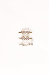 Henrietta Hair Clip Set - Gold/Pearl