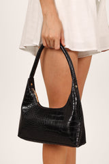 Hunter Shoulder Bag - Black Croc