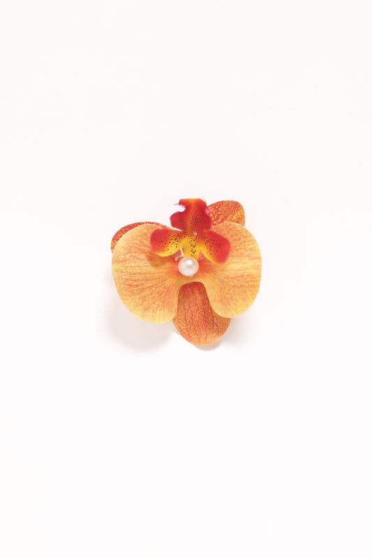 Leila Orchid Hair Clip - Orange