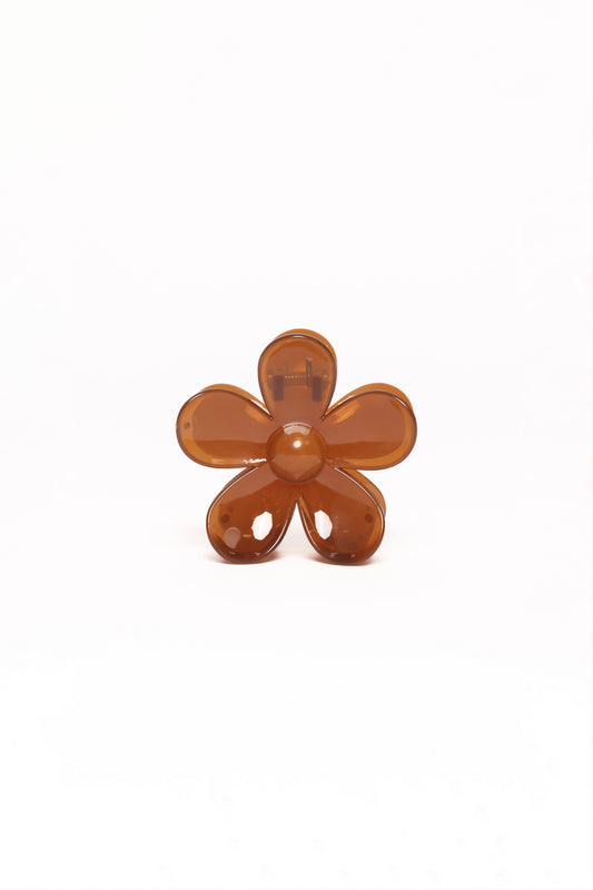 Leona Flower Clip - Brown