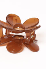 Leona Flower Clip - Brown