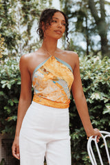 Loreta Hair Scarf - Yellow/Blue