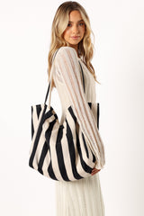 Lydia Beach Bag - Black Stripe