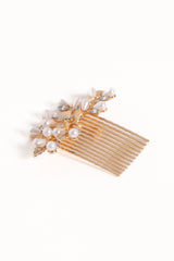 Madelaine Hair Comb - Gold/Pearl