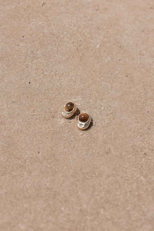 Nova Earrings - Brown/Gold