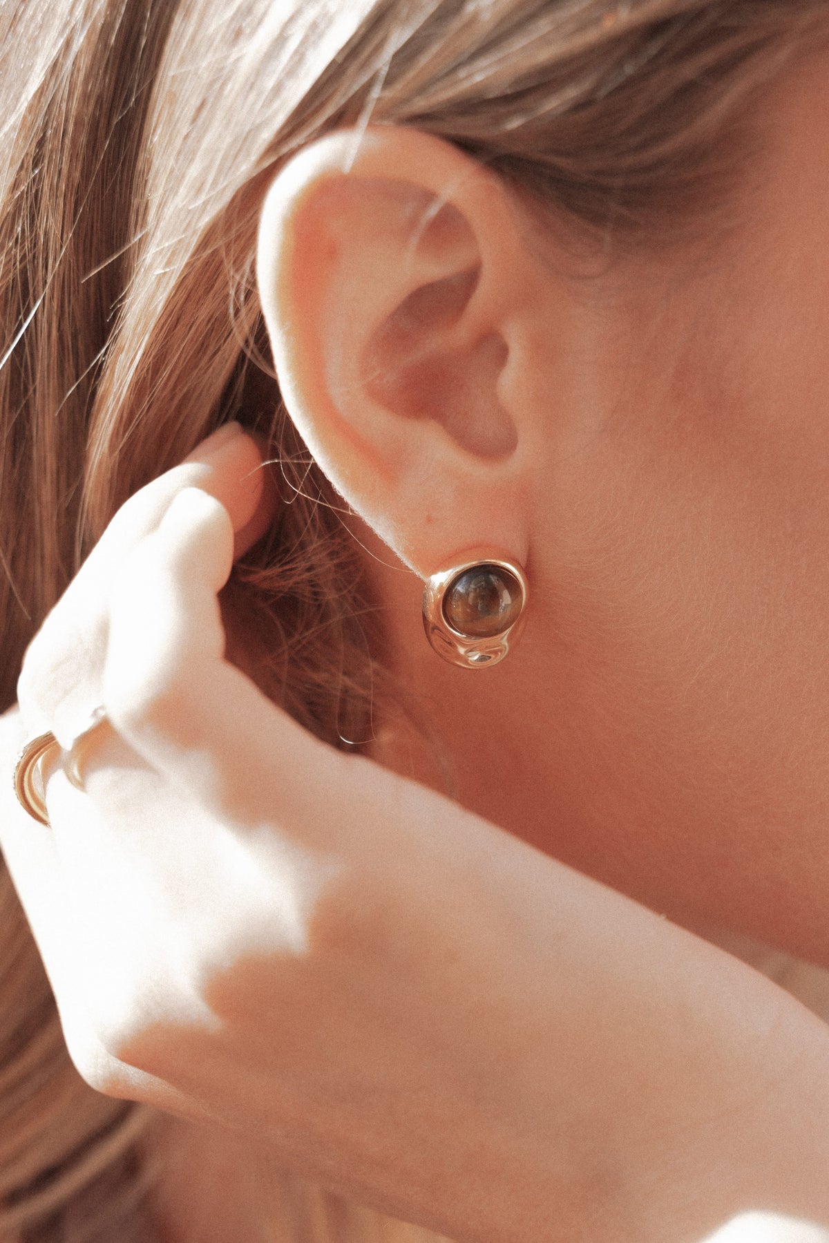 Nova Earrings - Brown/Gold