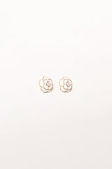 Reina Flower Earrings - Gold White