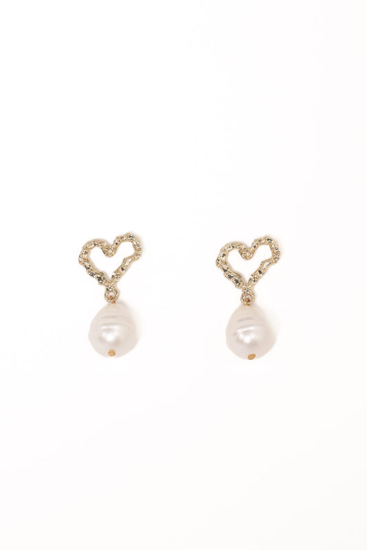 Solana Earrings - Gold Pearl