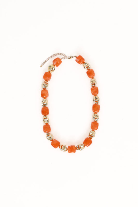 Solari Necklace - Gold/Orange