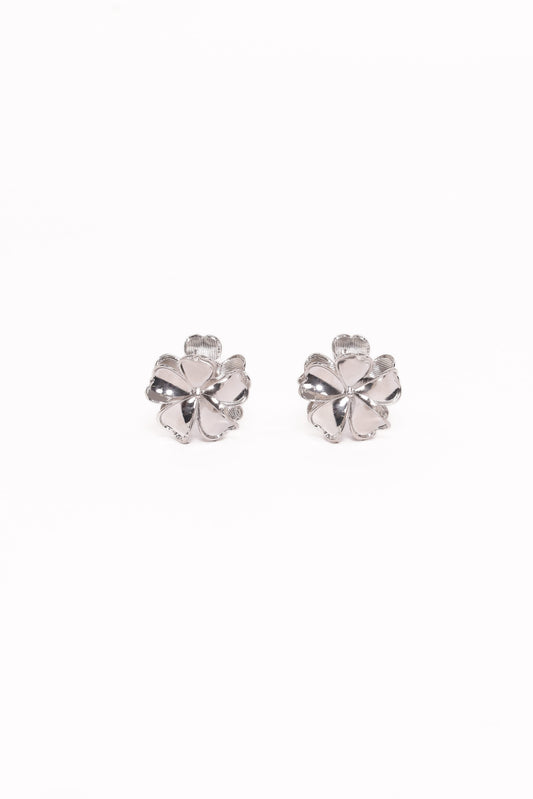 Tiffany 2 Pack Flower Hair Clips - Silver