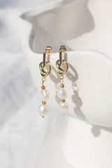 Trixton Pearl Drop Earrings - Gold