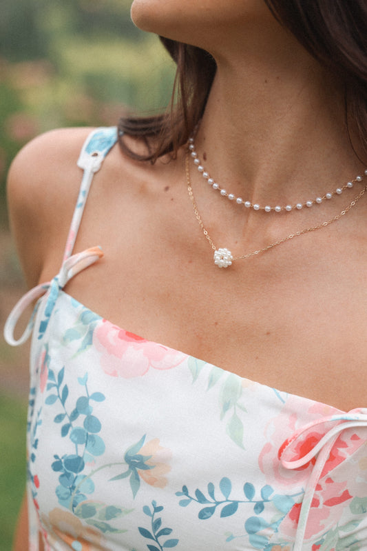 Viola Necklace Set - Pearl/Gold