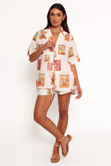 Aaliyah Shorts - White Multi