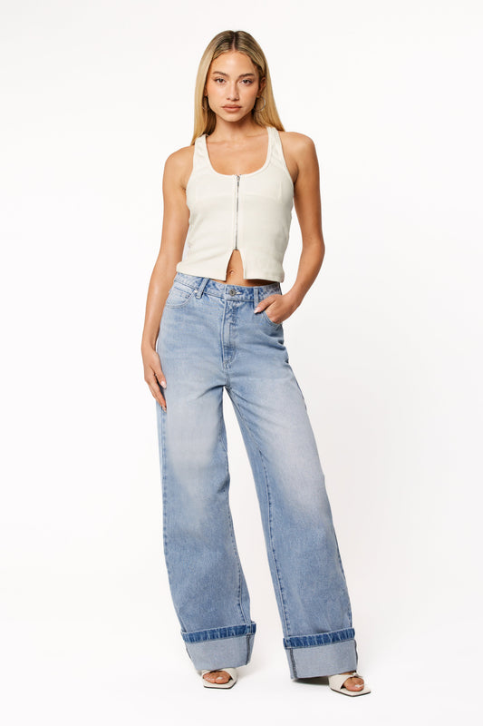 Abrand 94 High Wide Jeans - Jordan Worn Turn Up