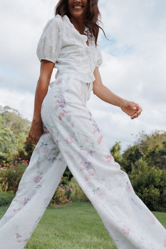 Adams Fitted Pant - Purple Floral