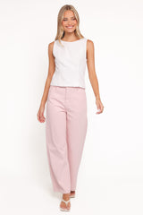 Ailis Wide Leg Jean - Dusty Pink