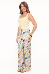 Alba Wide Leg Pant - Cream Resort Isle