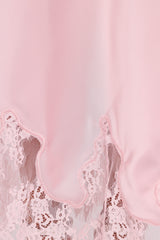 Alira Lace Trim Midi Skirt - Pale Pink
