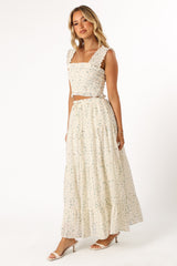 Amberlyn Maxi Skirt - Blue Floral
