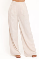Arles Wide Leg Pants - Oatmeal