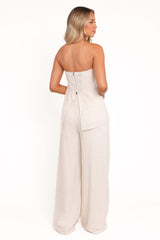 Arles Wide Leg Pants - Oatmeal