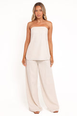 Arles Wide Leg Pants - Oatmeal
