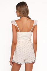Ashlee Shorts - White Floral