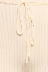 Beeba Ribbed Knit Pants - Cream