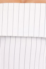 Blakely Wide Leg Pant - White Pinstripe
