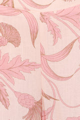 Brayden Wide Leg Linen Pant - Pink Floral