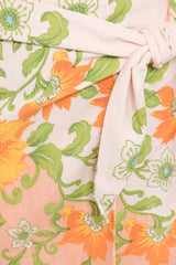 Calypso Wrap Mini Skirt - Yellow Spring Floral